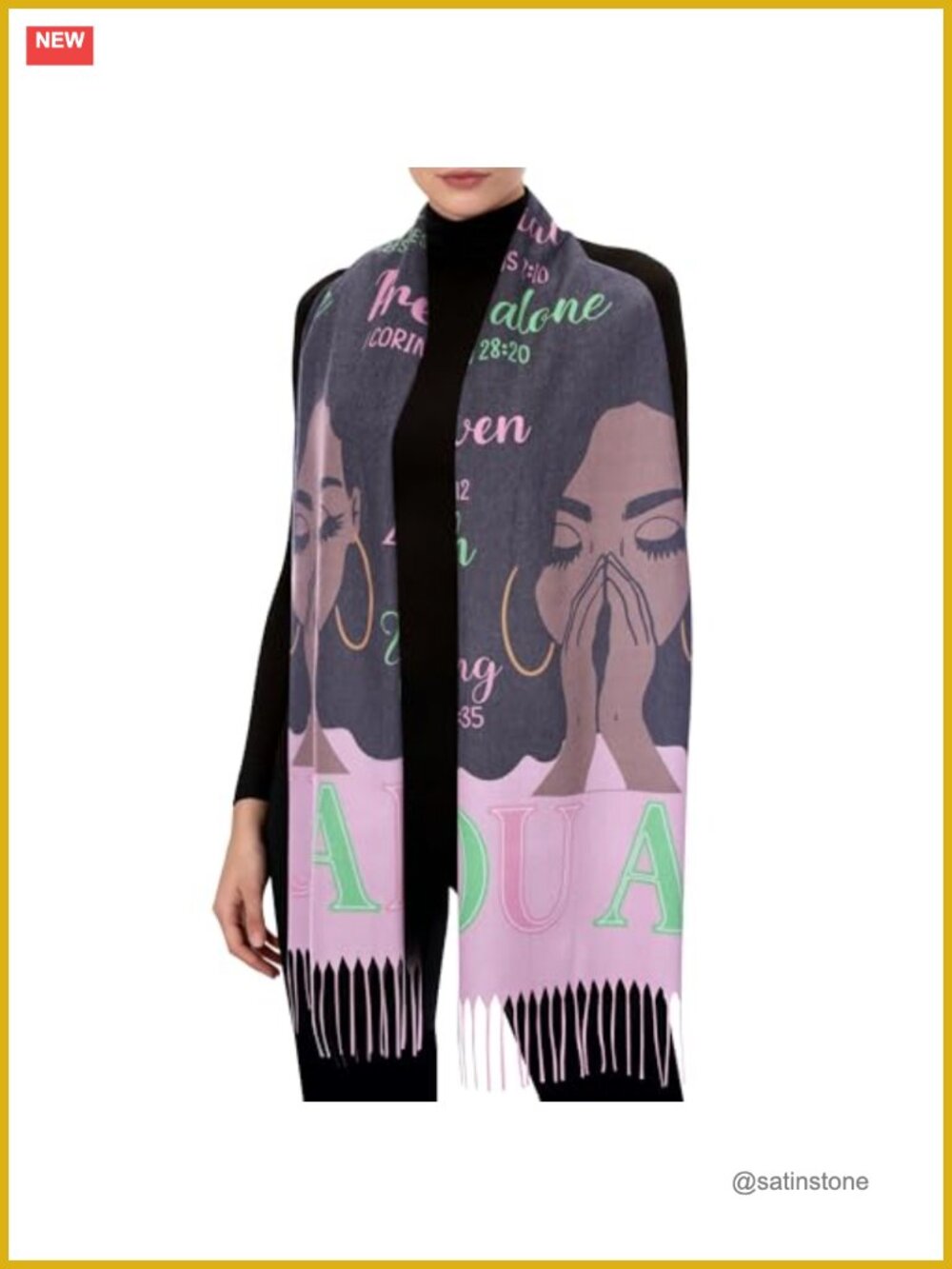 Inspirational Scripture Prayer Shawl Wrap for Women - Faux Cashmere Lightweight